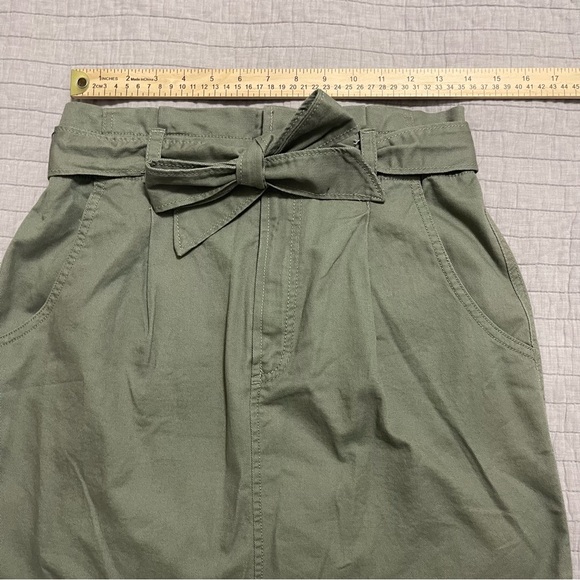 Loft Olive Green Tie Waist Pocket Skirt Style 585866 Size 4 - Picture 5 of 8